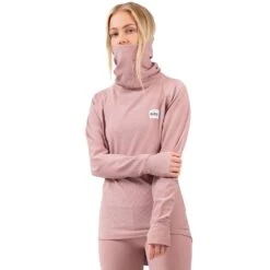 Eivy Icecold Gaiter Rib Langarmshirt Faded Woodrose Damen -Skiausrüstungs Geschäft eivy icecold gaiter rib top woodrose 6221190209 6065 01 gross