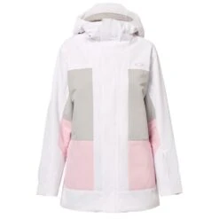 Oakley Beaufort RC Insulated Snowboardjacke White/Lunar Rock/Pink Flower Damen -Skiausrüstungs Geschäft oakley beaufort rc insulated foa500280 9n8 05 gross4Zj8jDTCAJBX3