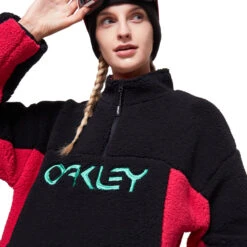 Oakley TNP Sherpa Fleece Fleecepullover Black/Rubine Damen -Skiausrüstungs Geschäft oakley tnp womens sherpa fleece foa500006 9br 02 gross