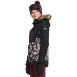 Roxy Shelter Skijacke True Black Poppy Damen -Skiausrüstungs Geschäft roxy shelter erjtj03214 kvj3 true black poppy 02 grossROhBv7b2oAup9
