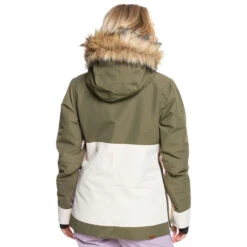 Roxy Shelter Skijacke Burnt Olive Damen -Skiausrüstungs Geschäft roxy shelter jacket erjtj03327 gpz0 02 gross