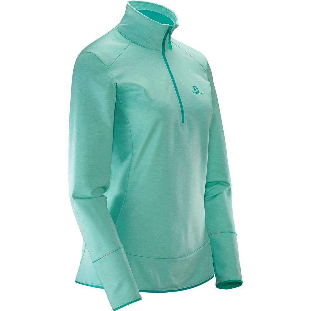 Salomon Discovery Half-Zip Langarmshirt Yucca Heather Damen 4 Salomon Discovery Half-Zip Langarmshirt Yucca Heather Damen – Bild 2