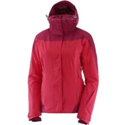 Salomon Icerocket Skijacke Jalapeno Red/Beet Red Damen